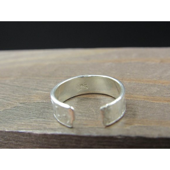 Size 3 Sterling Silver Worn Sun And Stars Toe Band Ring Vintage Statement - Picture 5 of 8